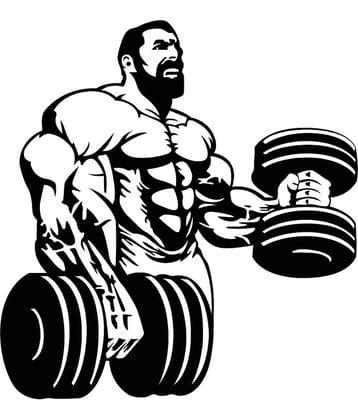 Wallzone Gym Boy Sticker ( 50 x 50 cms )