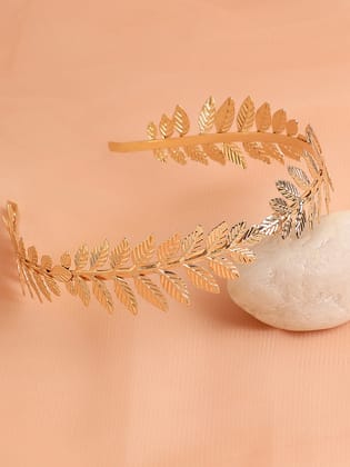 Gold Plated Pearl Hairband-Hair Accessory