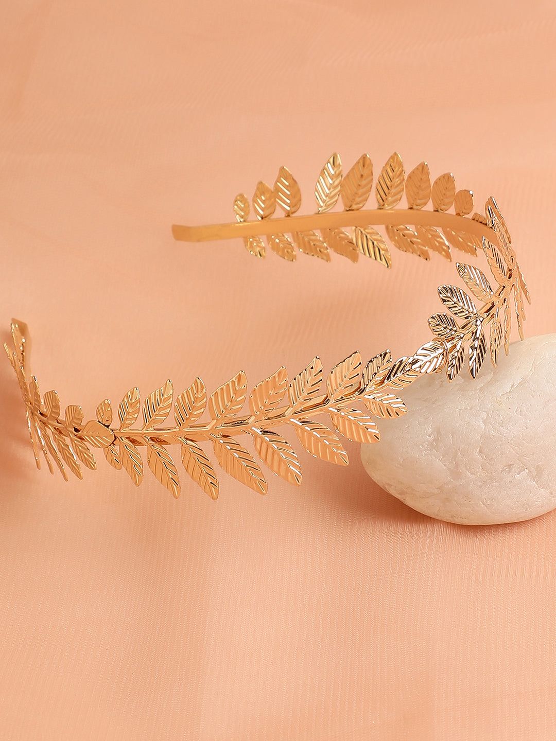 Gold Plated Pearl Hairband-Hair Accessory