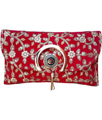 Apratim Red Velvet Box Clutch