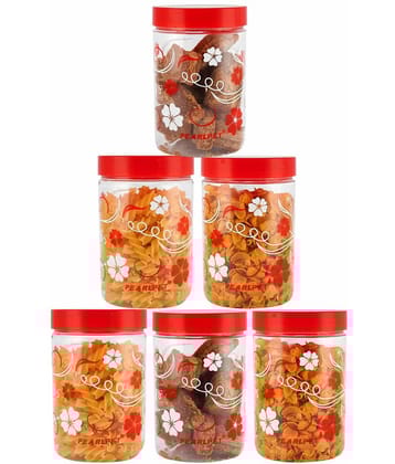 PearlPet - Red Polyproplene Food Container ( Pack of 6 )