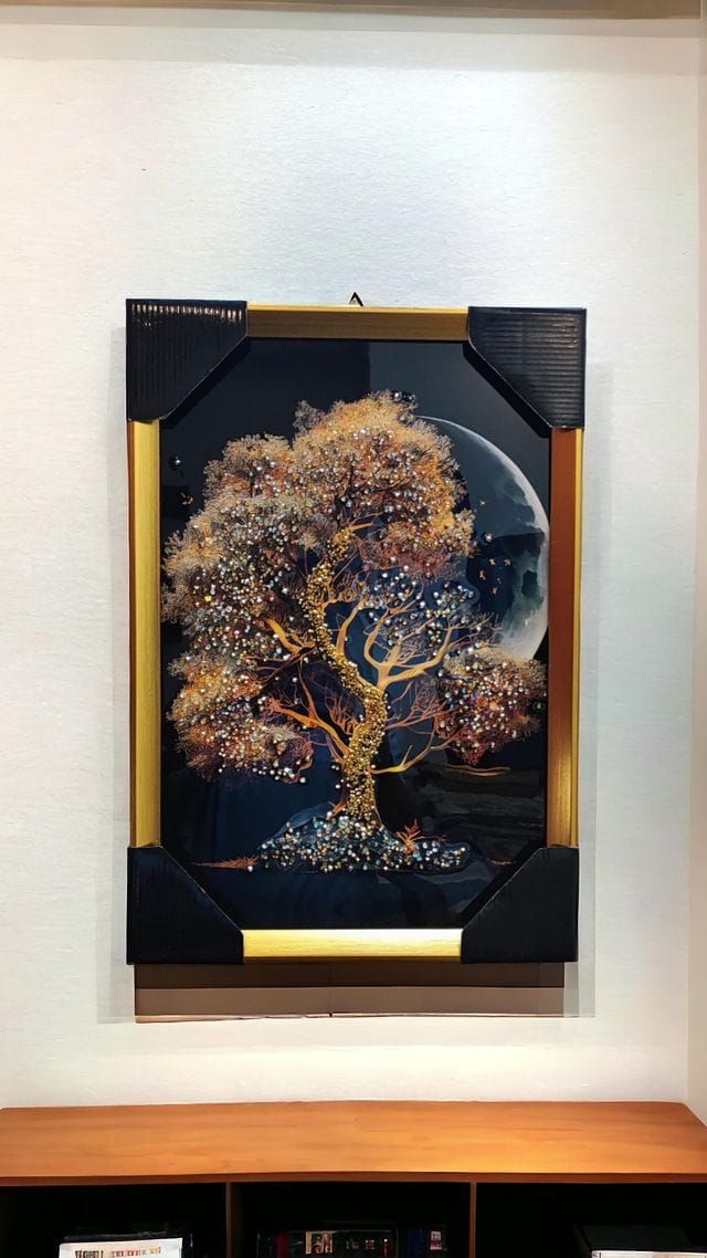 FABPAK Crystal Art Photo Frame with High Gloss Quality Tree