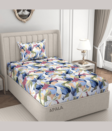 Apala Microfiber 1 Single Bedsheet with 1 Pillow Cover ( Blue )