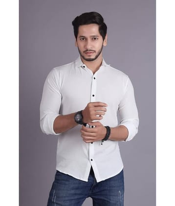 jeevaan... the perfact fashion Cotton Blend Slim Fit Solids Full Sleeves Men's Casual Shirt - White ( Pack of 1 )