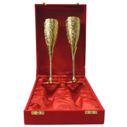 Brass Glass Set | Traditional Festival Gift, Height : 9.5 Inch (BMAS306 B)