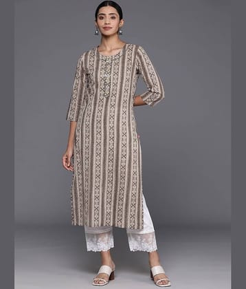 Varanga Cotton Printed Straight Women's Kurti - Black ( Pack of 1 )