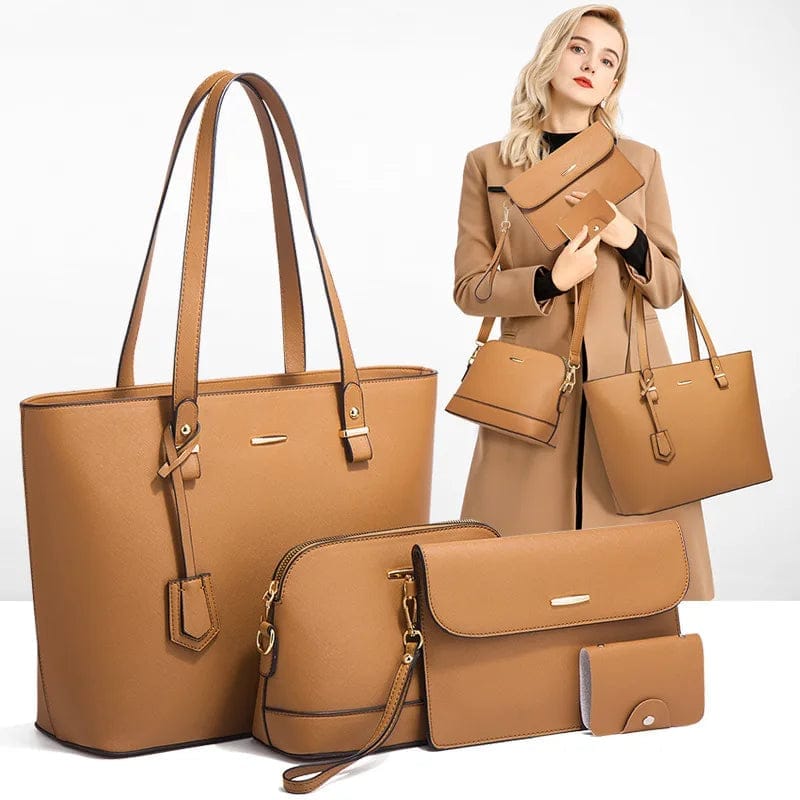 Wholesale Trendy Luxury Bag Purse Handbag 4 Set Women Fashion Wallet Tote Bag Top Handle Satchel Purse Set 4Pcs
