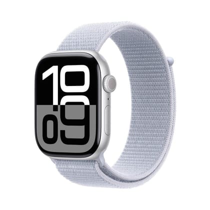 Apple Watch Series 10 GPS Cellular 46mm Silver Blue Cloud Sport Loop