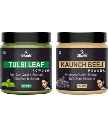Oilanic 100% Pure Tulsi Powder & Kaunch Beej Powder For Skin Hair Mask 200 g Pack of 2