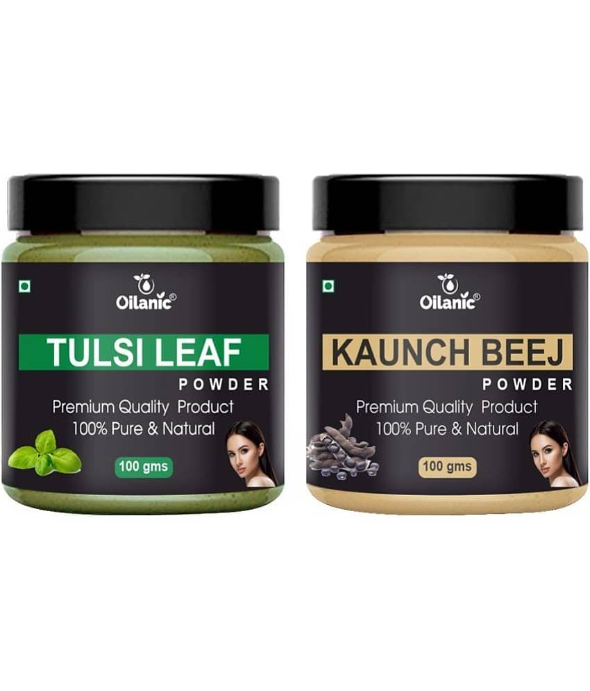 Oilanic 100% Pure Tulsi Powder & Kaunch Beej Powder For Skin Hair Mask 200 g Pack of 2