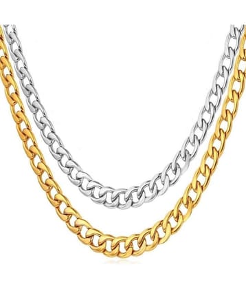 HEER COLLECTION Silver Plated Chain ( Set of 2 )
