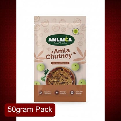Amlaica Amla Chutney (50g) | Rich Source of Vitamin C & Antioxidants | Tangy & Spicy Traditional Dip