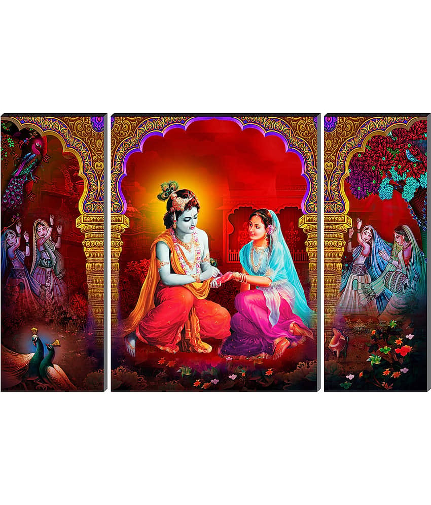 Saf Lord Radha Krishna ji Religious wall hanging MDF Painting