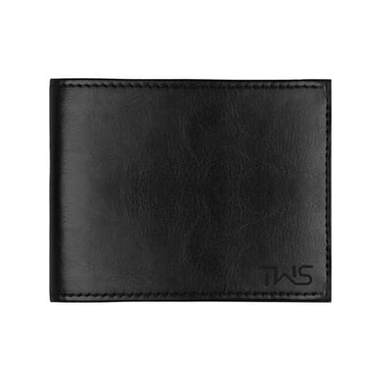The Wallet Store Solid Leather Wallet For Men - Black