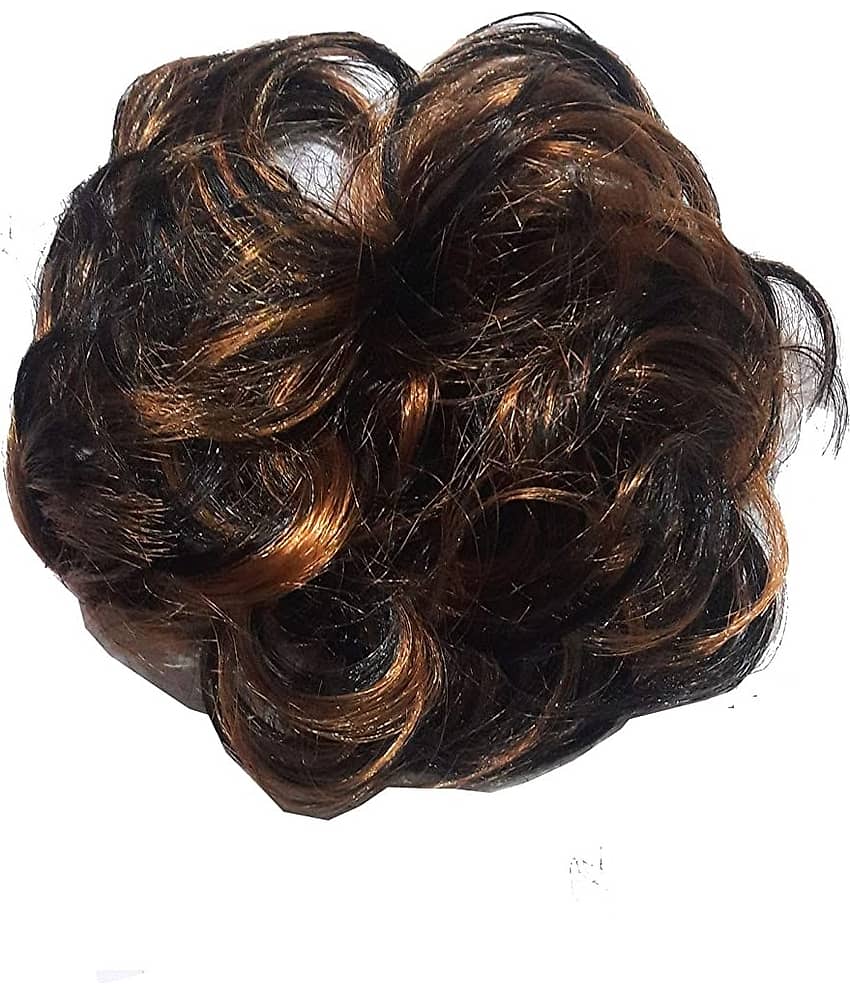 VSAKSH Wavy Hair Wig Brown & Copper Highlighted