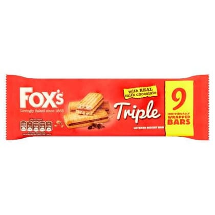 Fox's Triple Biscuit Bar With Real Milk Chocolate Biscuit, 171 gm
