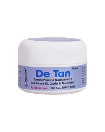 Recode De Tan Removal Cream 50 gms - Sun Tan Removal Cream by Recode