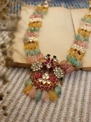 Micah Multicolored Kundan Necklace-Multicolored