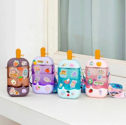 Icecream Sipper with stickers | cute sipper with 3D stickers (1pc)