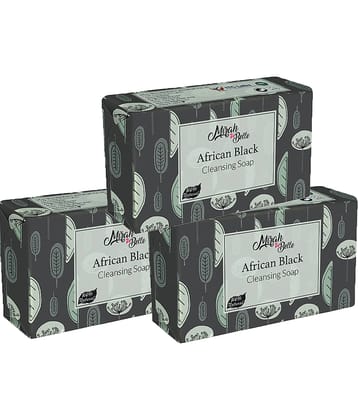 Mirah Belle Black African For Healing Acne, Pimples Paraben, GMO-Free, Soap 125 g Pack of 3