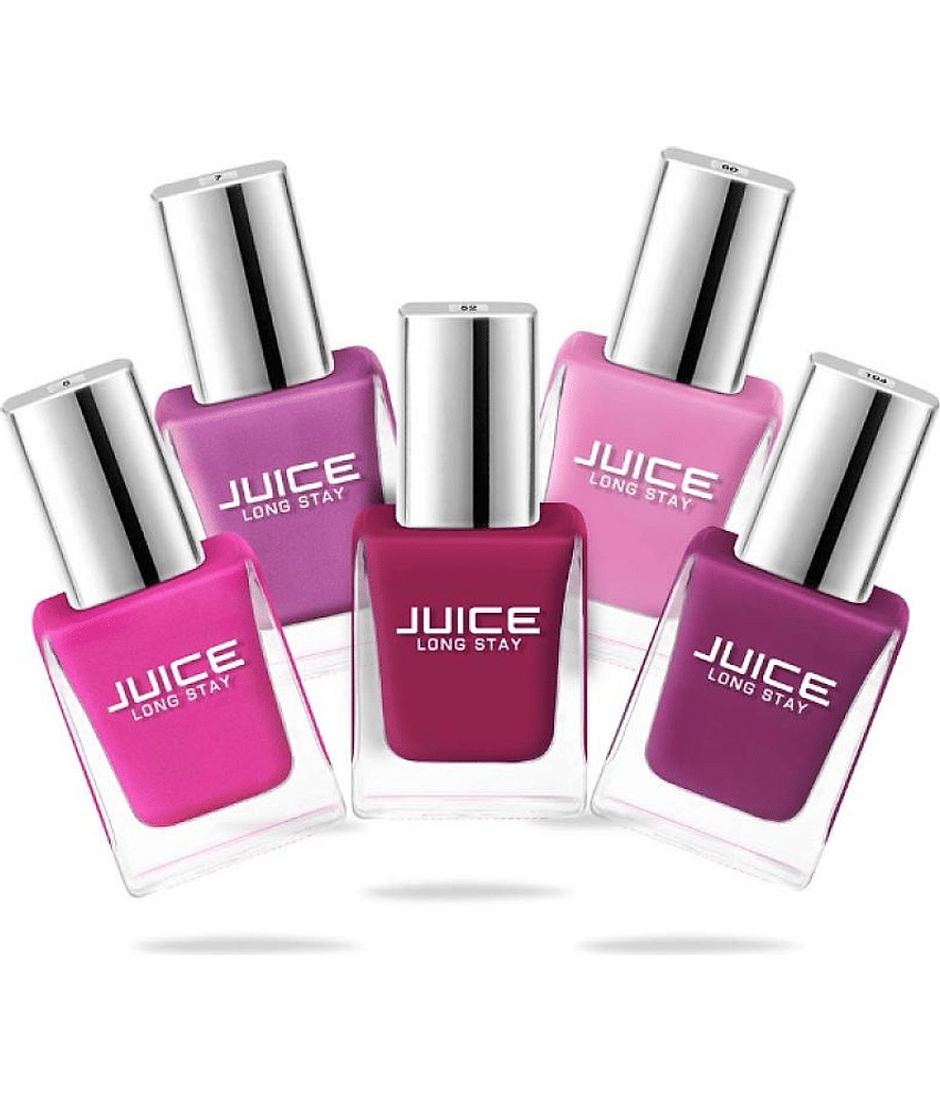 Juice - Pink Glossy Nail Polish ( Pack of 5 )
