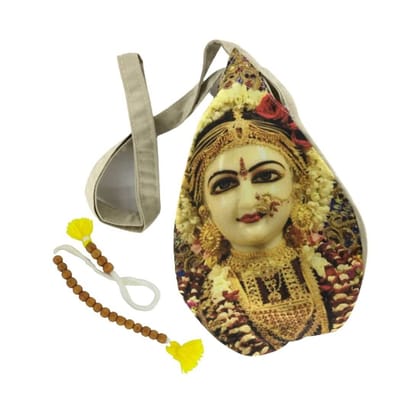 MAYAPURI Printed Bead Bag/Chanting Bag/Gomukhi Japa Bag with Mala Counter/Sakshi Mala (Pack of 1)