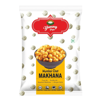 Organic sattva Yummy pops Roasted & Flavoured Makhana (Foxnut)/Lotus Seeds, Mumbai Chat | Super Food | Rich in Fiber | Healthy Snacks - 25 gm