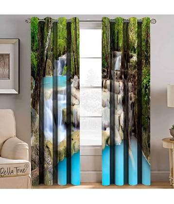 BELLA TRUE  Set of 2 Window SemiTransparent Eyelet Polyester Multi Color Curtains ( 152 x 113 cm )