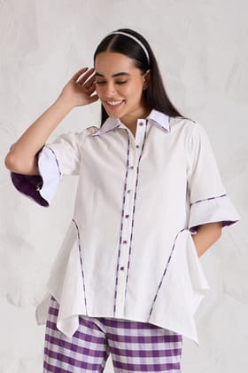PURPUR poplin shirt-White / XXS / Poplin