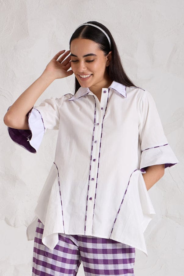 PURPUR poplin shirt-White / XXS / Poplin