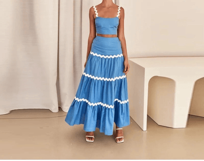 Colby Zig zag coord set-Blue / XS