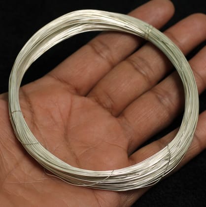 1 Kg, 28 Gauge Silver Plated Brass Craft Wire-Silver / Brass / 0.36mm