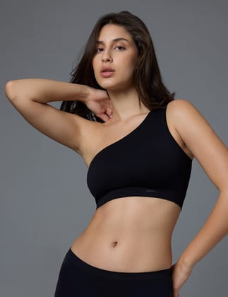 FlexRib One-Shoulder Bra-ONYX / S