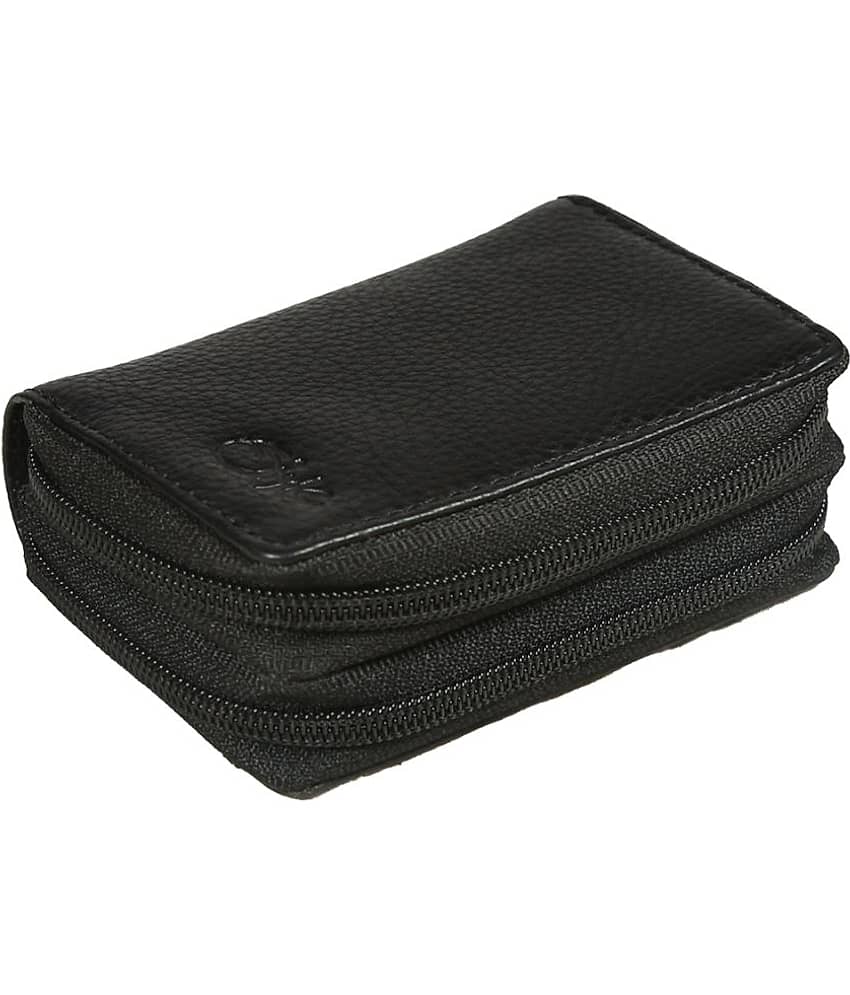 STYLE SHOES Black Leather ATM + Money Slot 8 Slot Card Holder For Men & Women