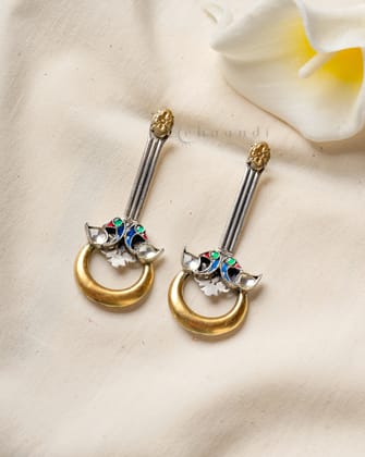 Dual Tone Silver Earrings CHE1972
