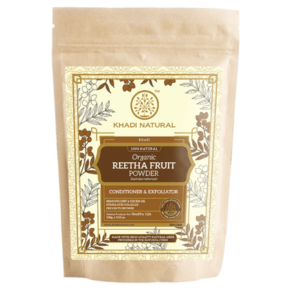 Khadi Natural Organic Reetha Fruit Powder For Hair - 100% Natural - 100gm