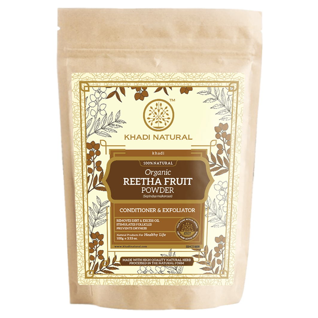 Khadi Natural Organic Reetha Fruit Powder For Hair - 100% Natural - 100gm