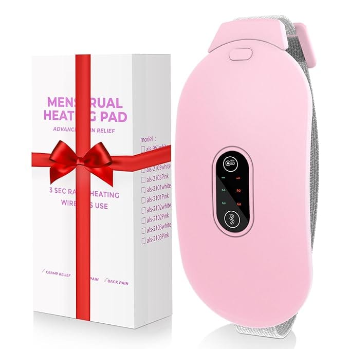 Glyduny - Thermal Pads for Cramps, Period Cramp Massager, Wireless Portable Heating Pad with 6 Heat Levels & 6 Massage Modes, Heating Pad