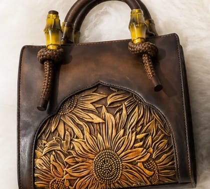 Flower embossed purse