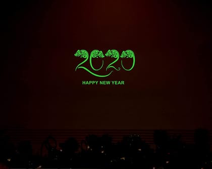 DreamKraft Glow in Dark Happy New Year Radium Sticker (Green, 35 cm X 14 cm)