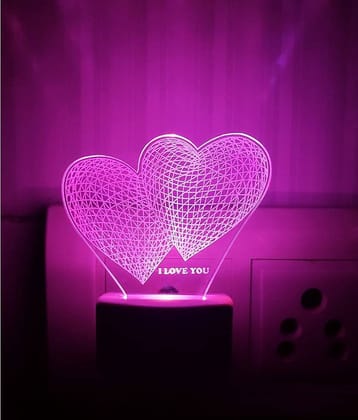 DIONA Night Lamp Two Hearts Love You Forever Romantic Couple Valentine Day