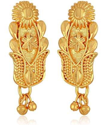 VIVASTRI Golden Stud Earrings ( Pack of 1 )