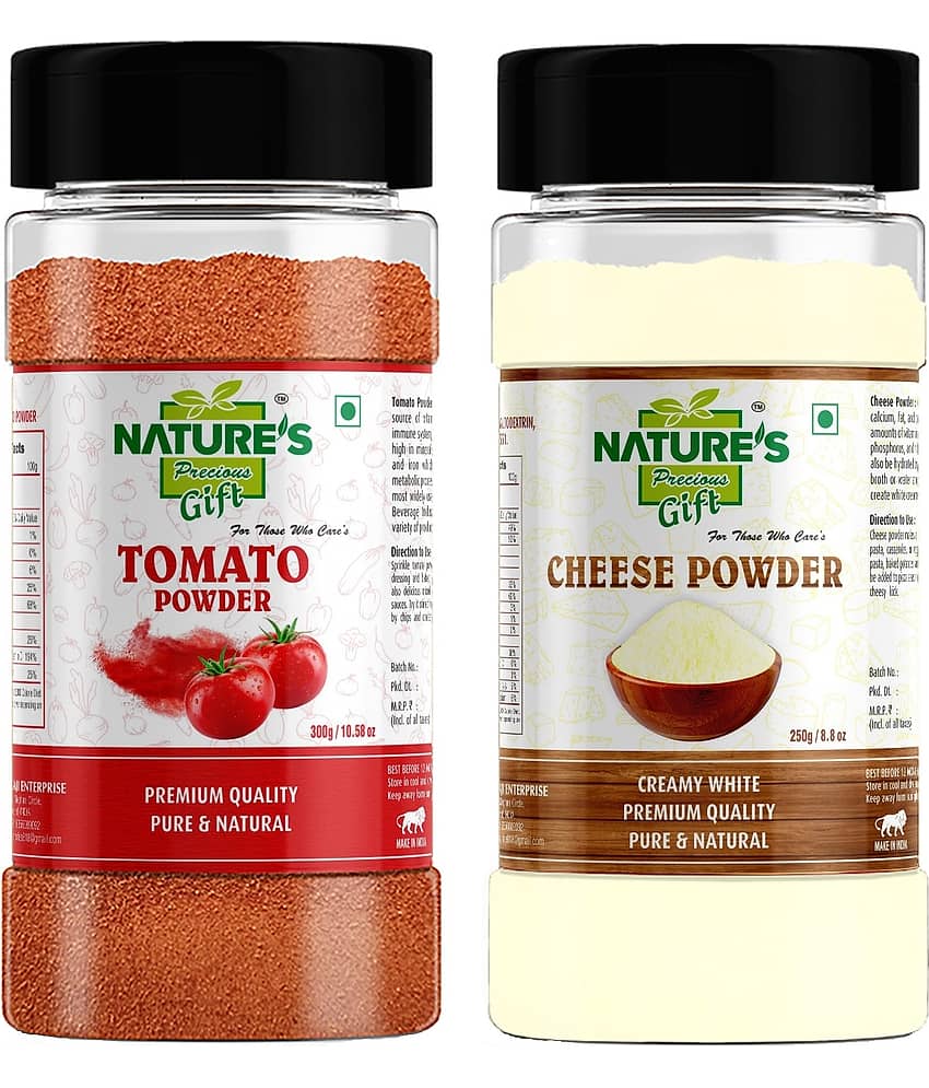 Natures Gift Tomato Powder 300g & Cheese Powder(Milky) - 250g - Spice Jar 550 gm Pack of 2