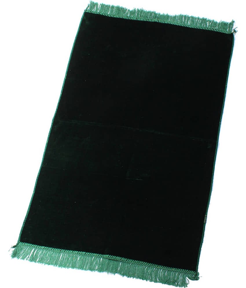 ADIRNY Green Single Regular Velvet Prayer Mat ( 110 X 70 cm )