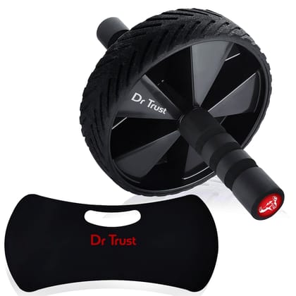 Dr Trust USA Ab Wheel Roller with Knee Mat for Men, Women Abs; Muscles Building, Core Workout, Professional Exercise Equipment for Full Body Strengthen Training; Fitness, Toning Arms, Back; Shoul