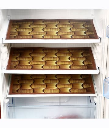 E-Retailer Set of 3 PVC Brown Fridge Mats