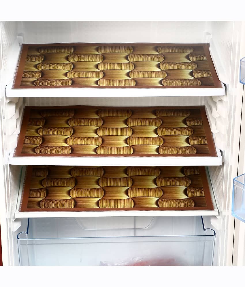 E-Retailer Set of 3 PVC Brown Fridge Mats