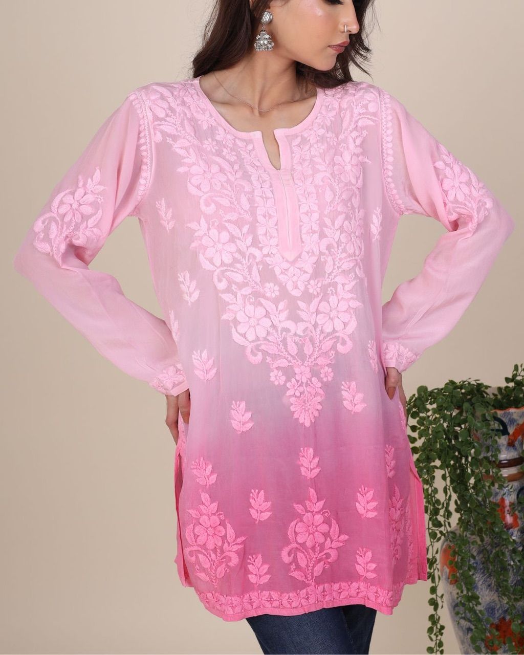 Crape short kurti