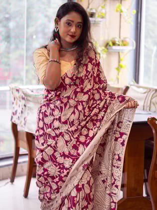 Bhanandik Kalamkari Saree