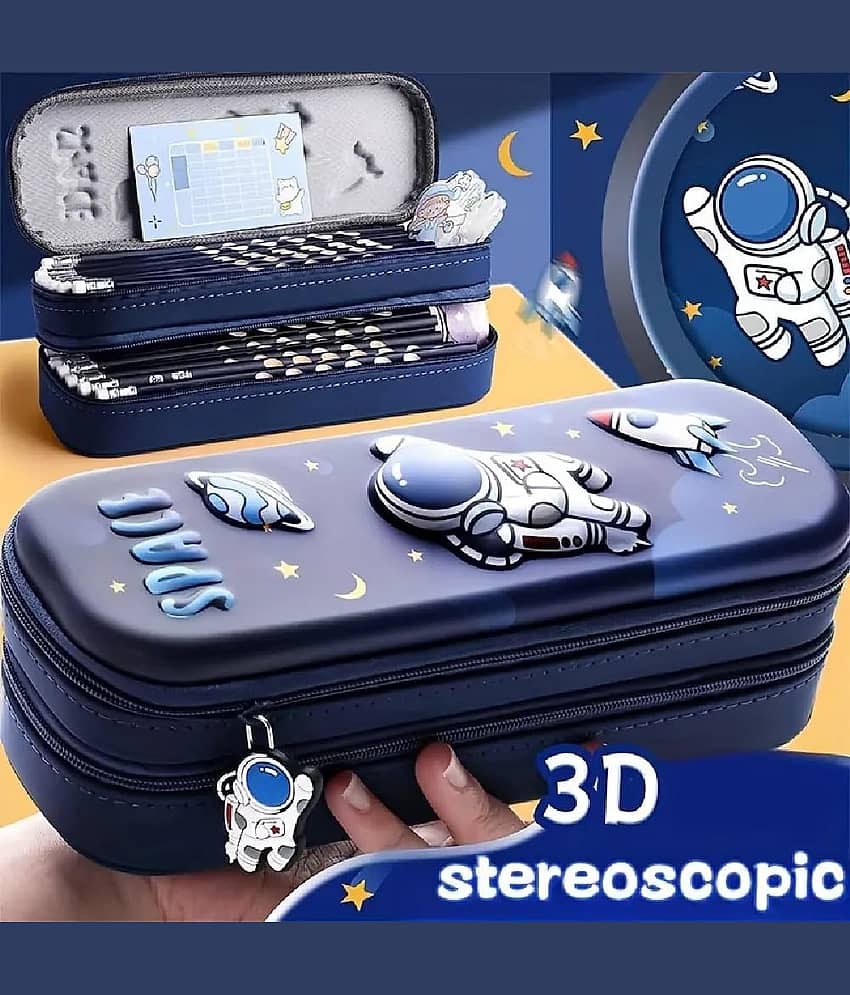Villy 3D Astronaut Pencil Case for Kids | Space Theme Stationery Organizer with Large Capacity